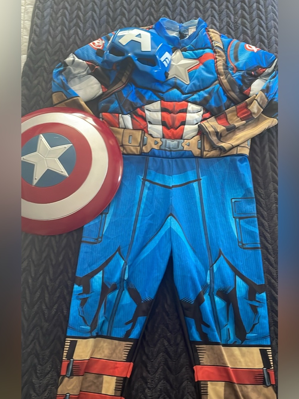 Marvel Captain America Blue and Red Kids Costume with Shield